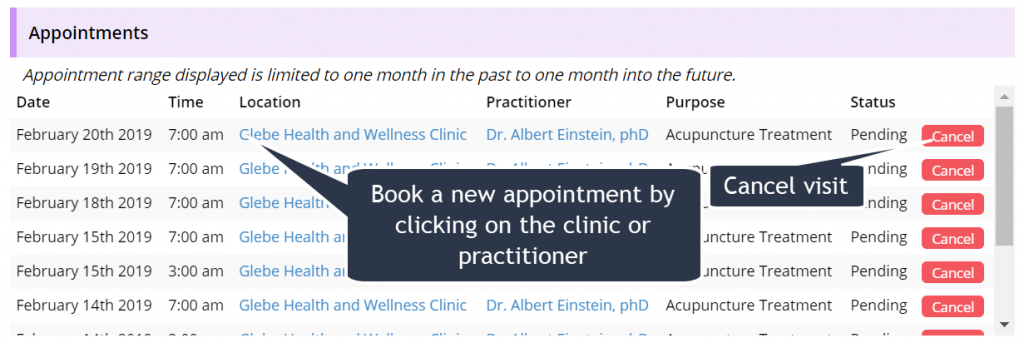 View, re-book, or cancel appointment from the Patient Portal